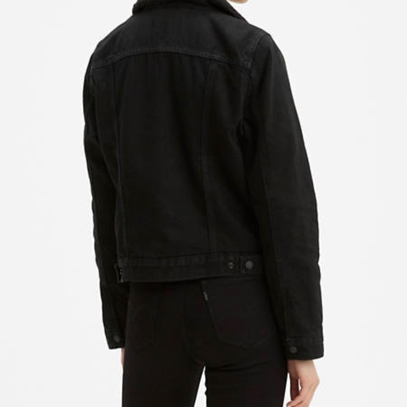 Levi’s Black Sherpa Lined Denim Jacket - Picture 3 of 3